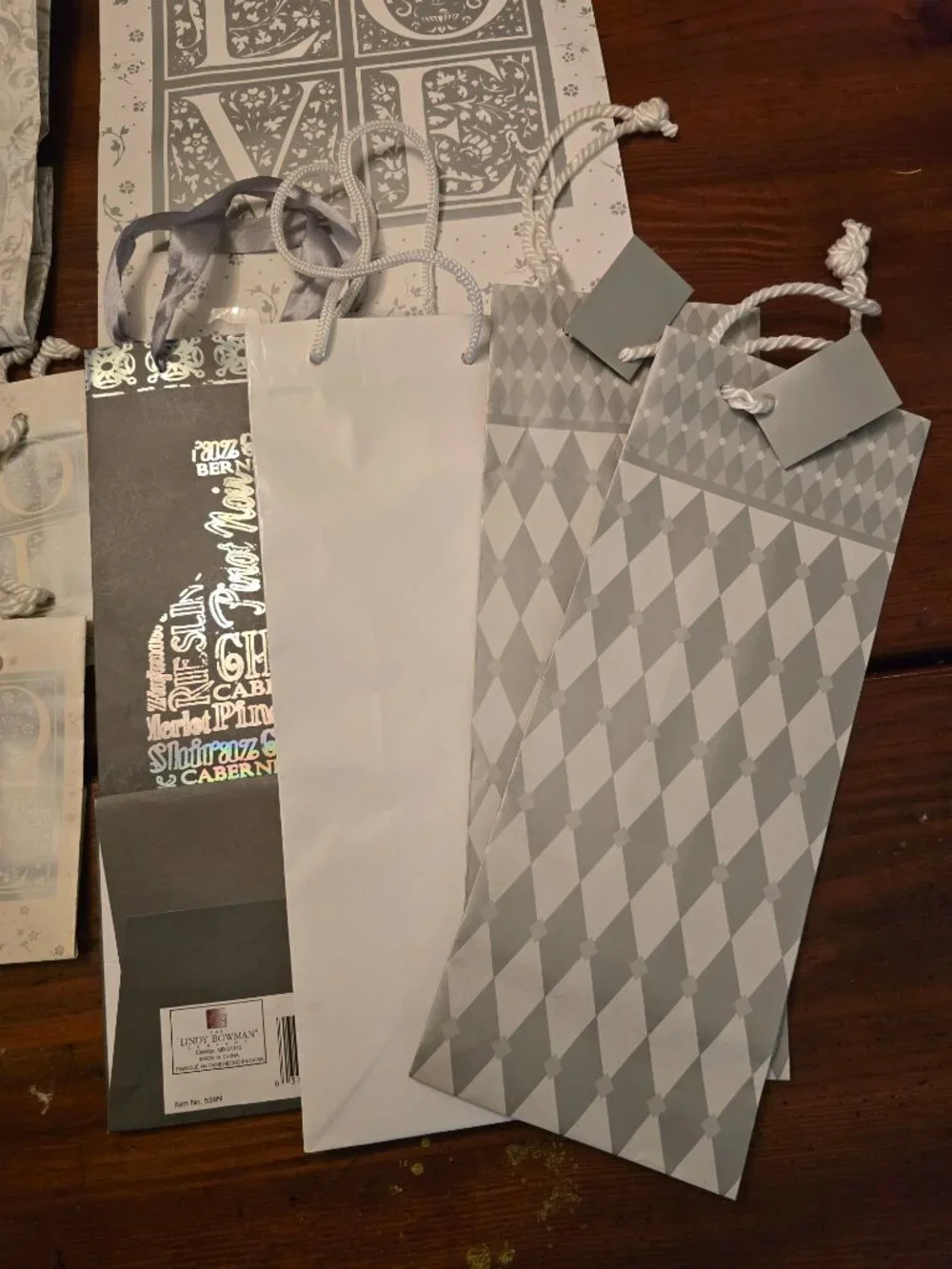 Gift Bags Lot of 9 Wedding Anniversary Love Wine Mini Medium Large